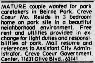 caretaker ad for beirne park